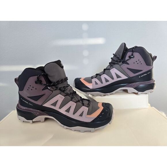 Salomon X Ultra 360 Mid CSWP Women's Boots Mauve Black Coral 9.5 NWT No Box - Picture 3 of 10